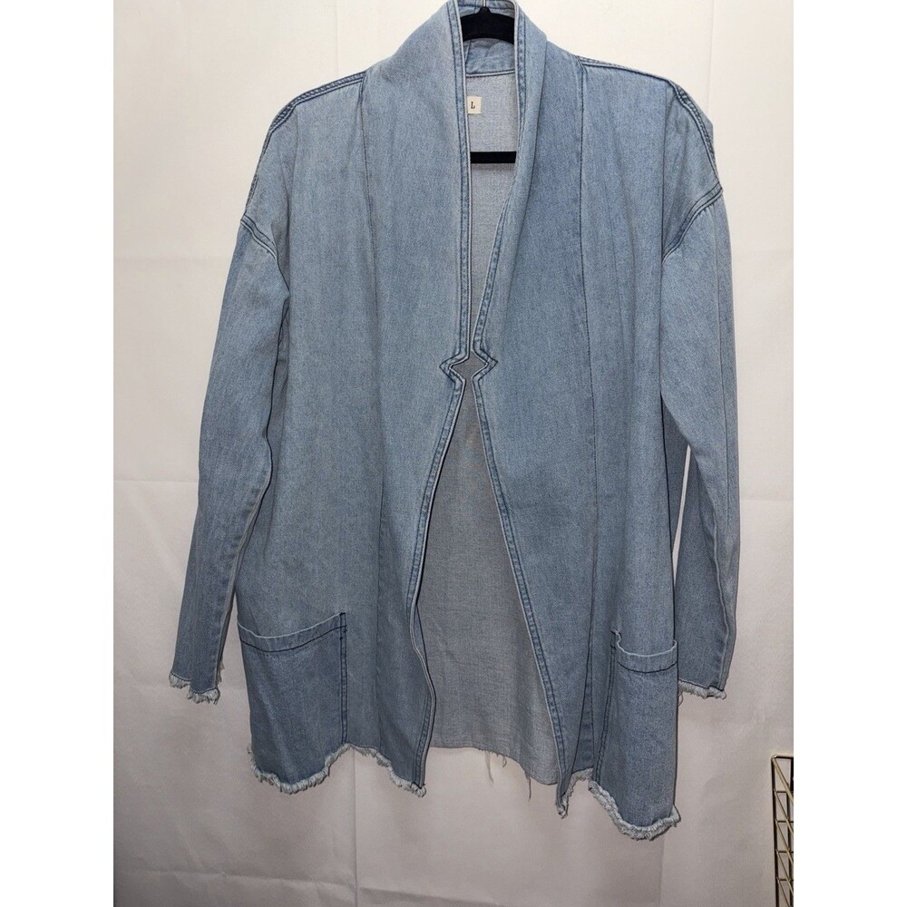 POL Nikki Denim Blazer Jacket Size Small Oversized Women Retail $120